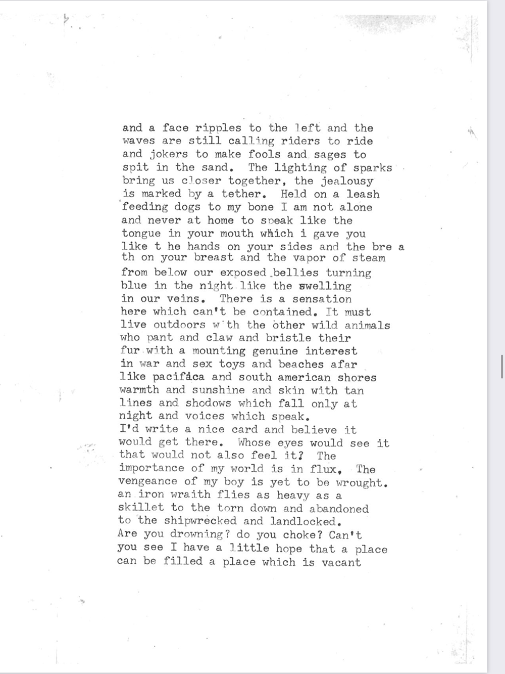 an image of typewritten text